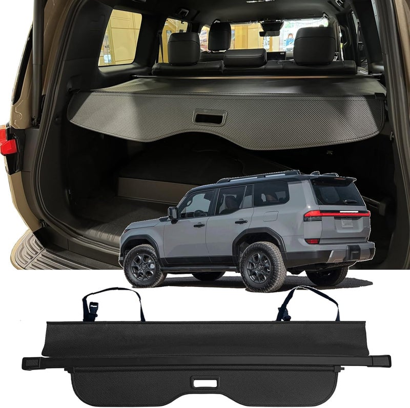 AQAE Cargo Cover Compatible with Toyota Land Cruiser Prado LC250 J250 2024 2025 Lexus GX550 Trunk Cover Retractable Rear Trunk Security Cover Shielding Shade Privacy Screen Cover Land Cruiser Cargo Cover - Image 1